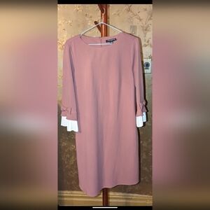 Sharagano Dress with white ruffles